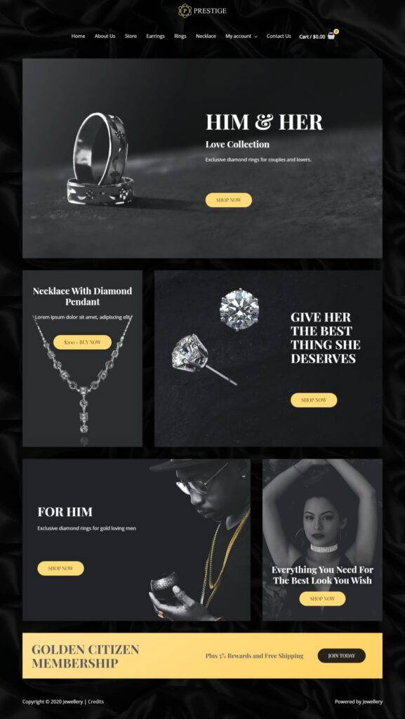Create a website for a jewelry salon